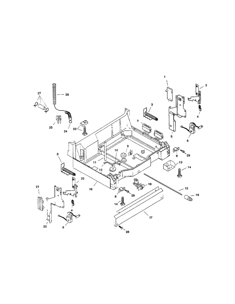 Base Diagram and Parts List for SHI6805UC 12 Bosch Dishwasher