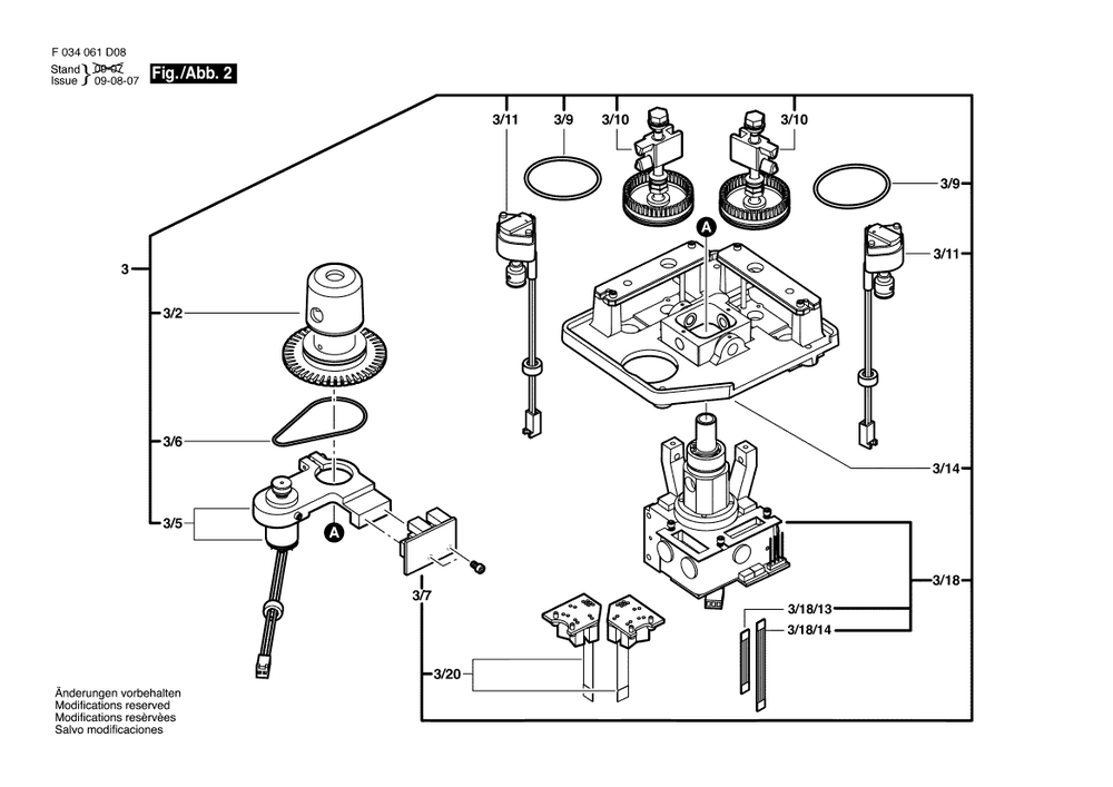 Diagram 2 Diagram and Parts List for LM400-3 F 034 061 D08 Bosch Laser Level