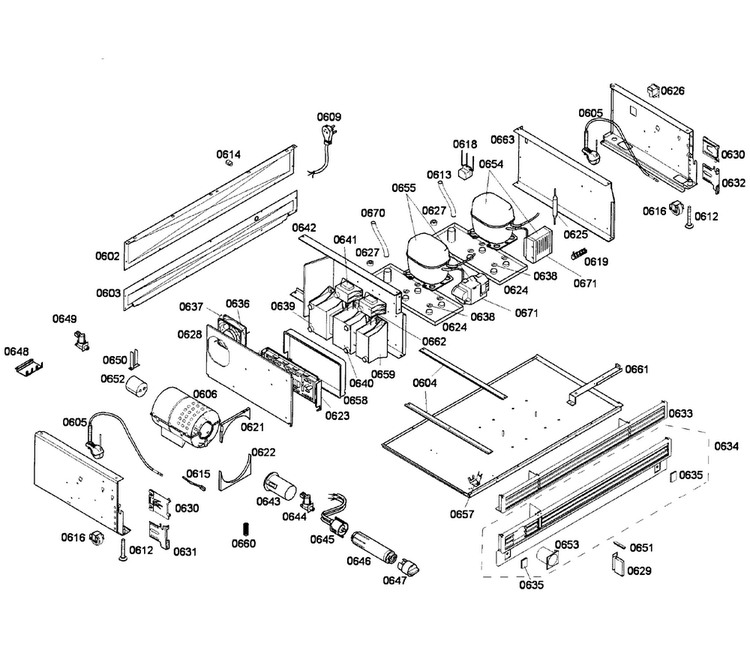 Compressors Diagram and Parts List for T36IT71FN 01 Thermador Refrigerator