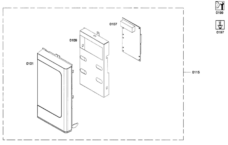 Control Panel Diagram and Parts List for HMV3051U 01 Bosch Microwave