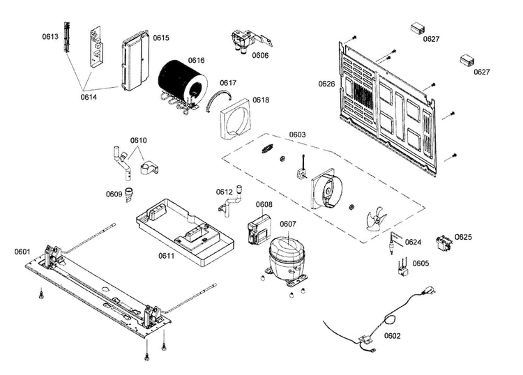 Compressor Diagram and Parts List for B22CS30SNS 02 Bosch Refrigerator