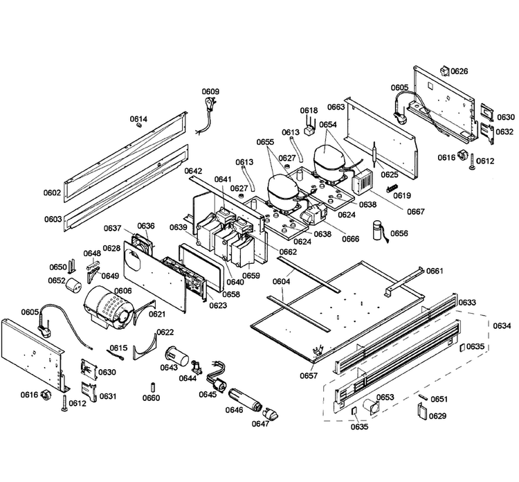 Compressors Diagram and Parts List for T36IT71NNP 04 Thermador Refrigerator