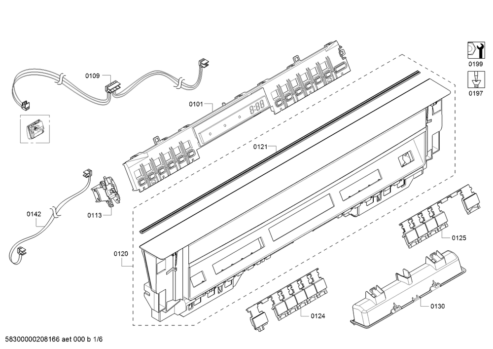 Diagram 1 Diagram and Parts List for SHE863WF5N 10 Bosch Dishwasher