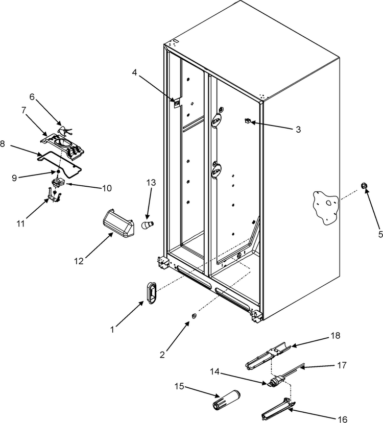 Evap Fan Assy And Lights Diagram and Parts List for RS4953000W0  Gaggenau Refrigerator