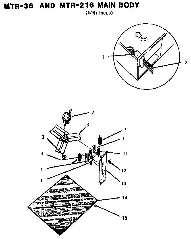 Main Body Diagram and Parts List for MTR-36  Thermador Microwave