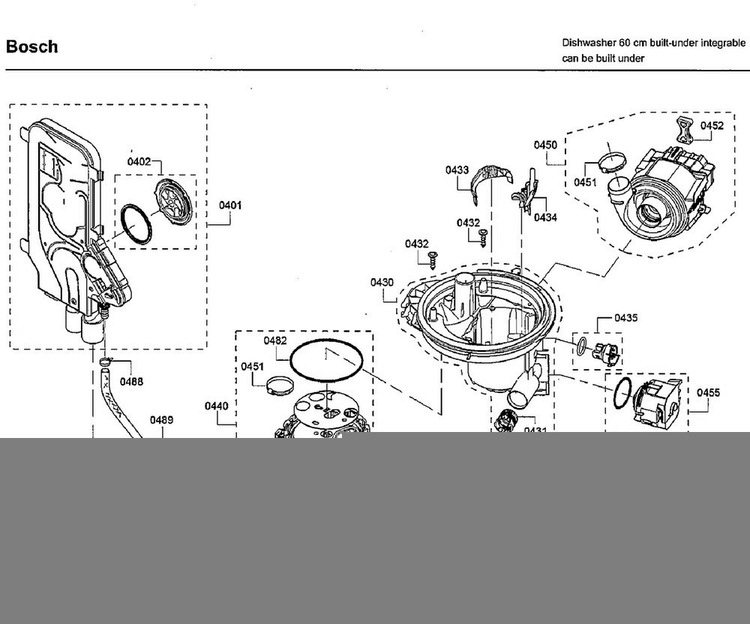 Pump Diagram and Parts List for SHPM65W52N 01 Bosch Dishwasher