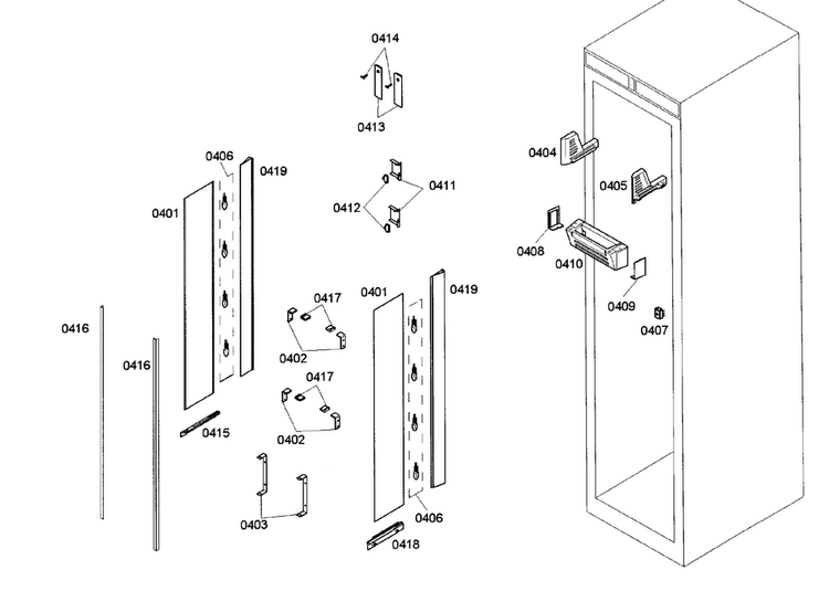 Lighting Diagram and Parts List for T24IR70NSP 20 Thermador Refrigerator