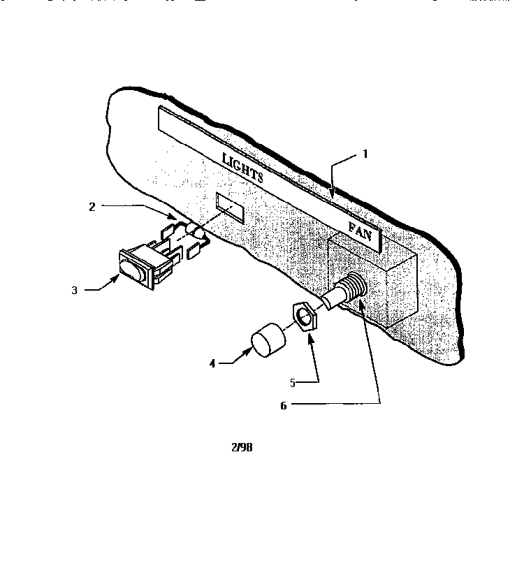 Switch Assembly Model Hb36qb Diagram and Parts List for HB36QB  Thermador Range Hood