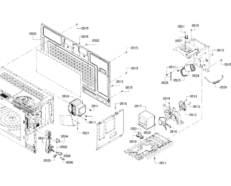 Convection Diagram and Parts List for HMV8052U 02 Bosch Microwave