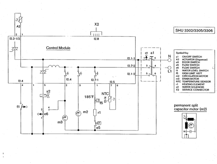 Wiring Diagram Diagram and Parts List for SHU3302UC 06 Bosch Dishwasher