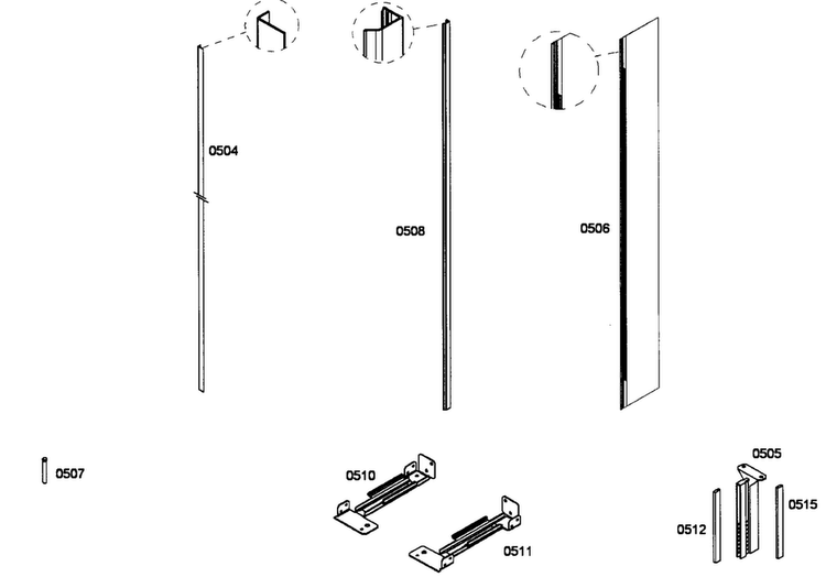 Frames Diagram and Parts List for T18BF70FS-09  Thermador Freezer