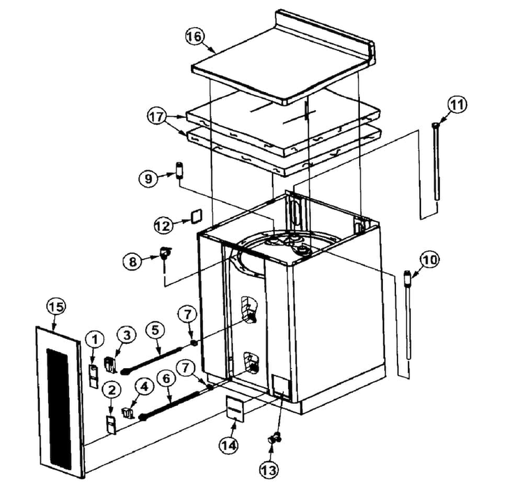 Water Heater Diagram and Parts List for 153586420  Kenmore Water Heater