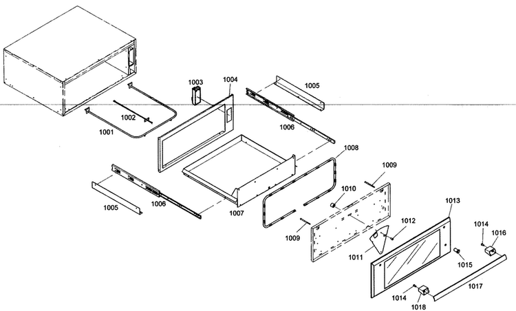 Warming Drawer Diagram and Parts List for MEMW301ES01  Thermador Microwave