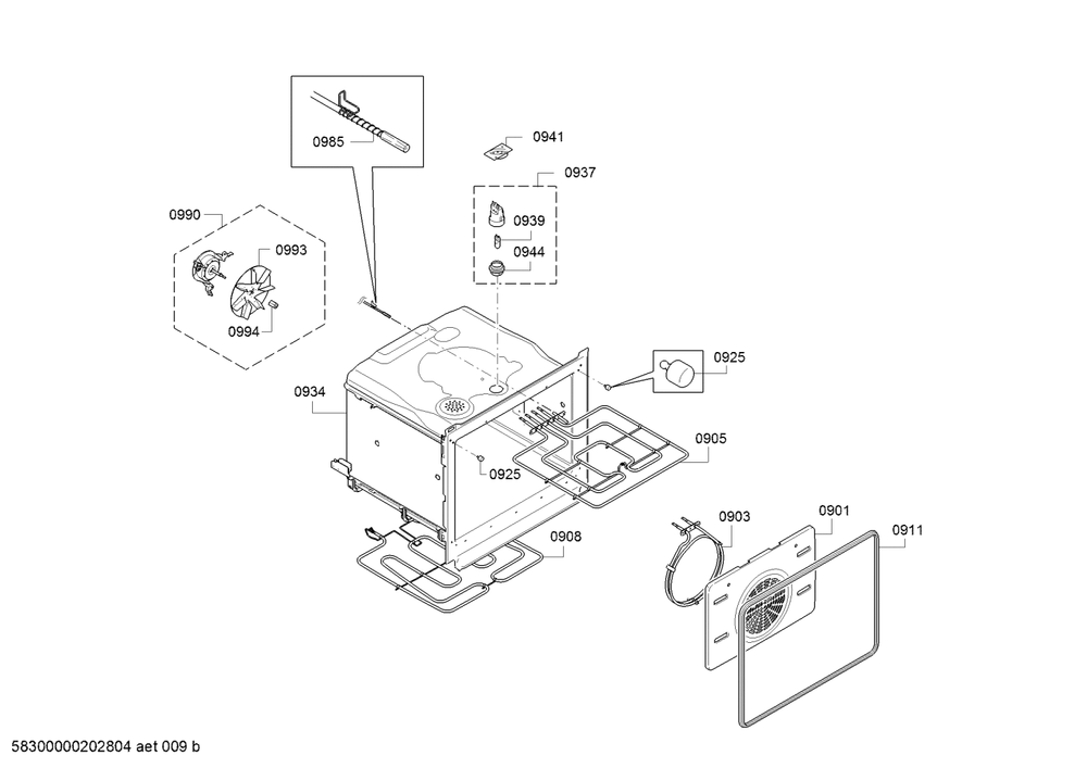 Diagram 4 Diagram and Parts List for HBE5452UC-35  Bosch Wall Oven