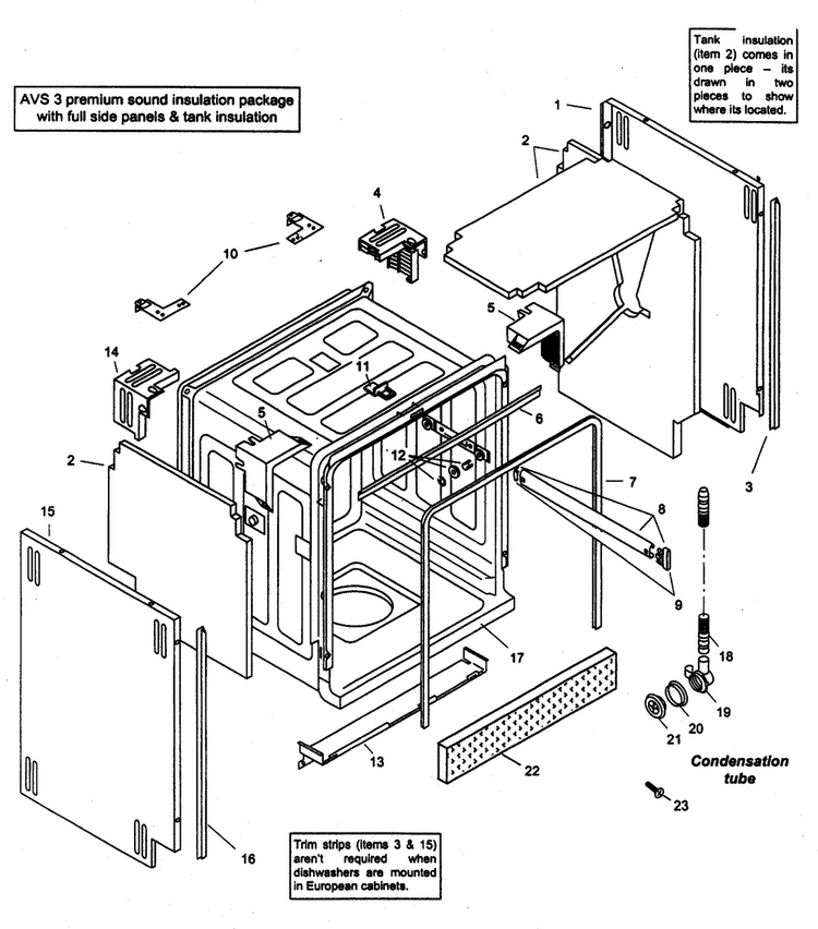 Tank Assy Diagram and Parts List for SHX99B05UC 14 Bosch Dishwasher