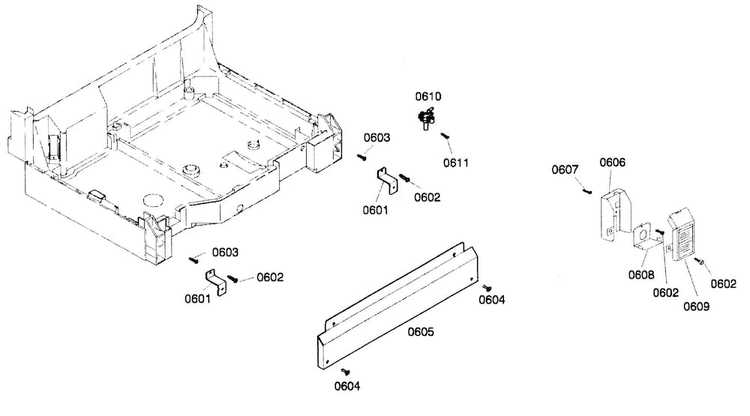 Base Assy 2 Diagram and Parts List for SHV57C03UC 22 Bosch Dishwasher