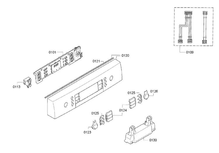 Control Panel Diagram and Parts List for SPE5ES55UC 15 Bosch Dishwasher