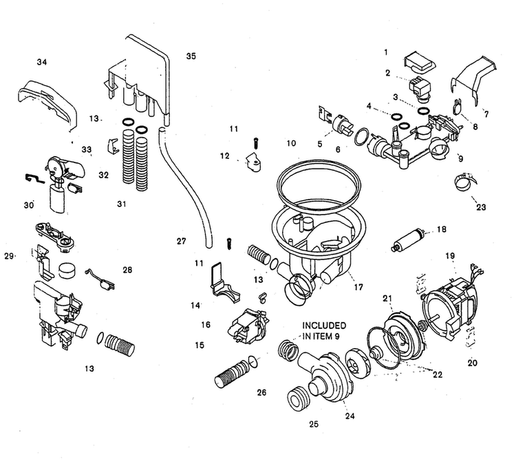 Component Assy Diagram and Parts List for SHU3307UC 12 Bosch Dishwasher