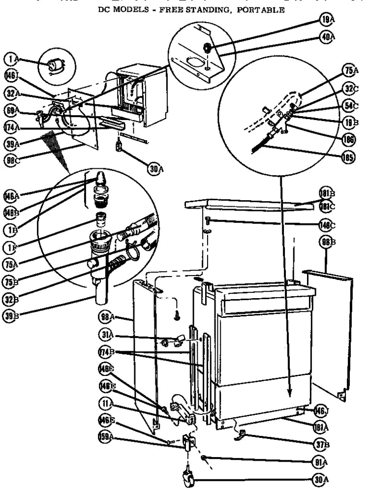 Section 3 Diagram and Parts List for 300  Thermador Dishwasher