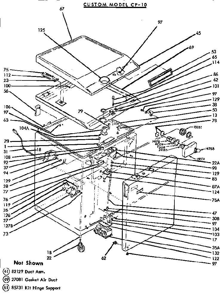 Section 1 Diagram and Parts List for CP10  Thermador Dishwasher