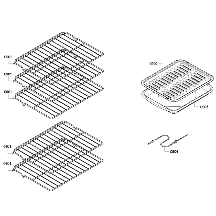 Shelfs Diagram and Parts List for HBN5650UC 10 Bosch Wall Oven
