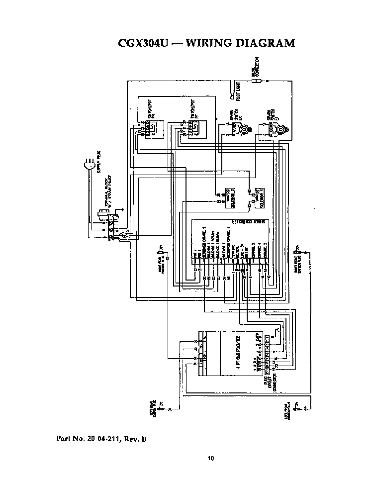 Wiring Diagram Diagram and Parts List for CGX304U  Thermador Cooktop