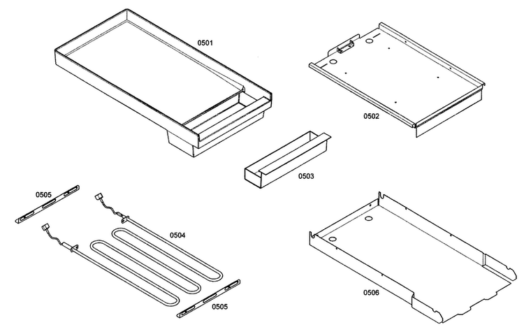 Grddle Assy Diagram and Parts List for PRG364EDG04  Thermador Range
