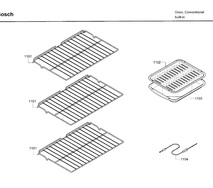Rack Diagram and Parts List for HBL5750UC 09 Bosch Microwave