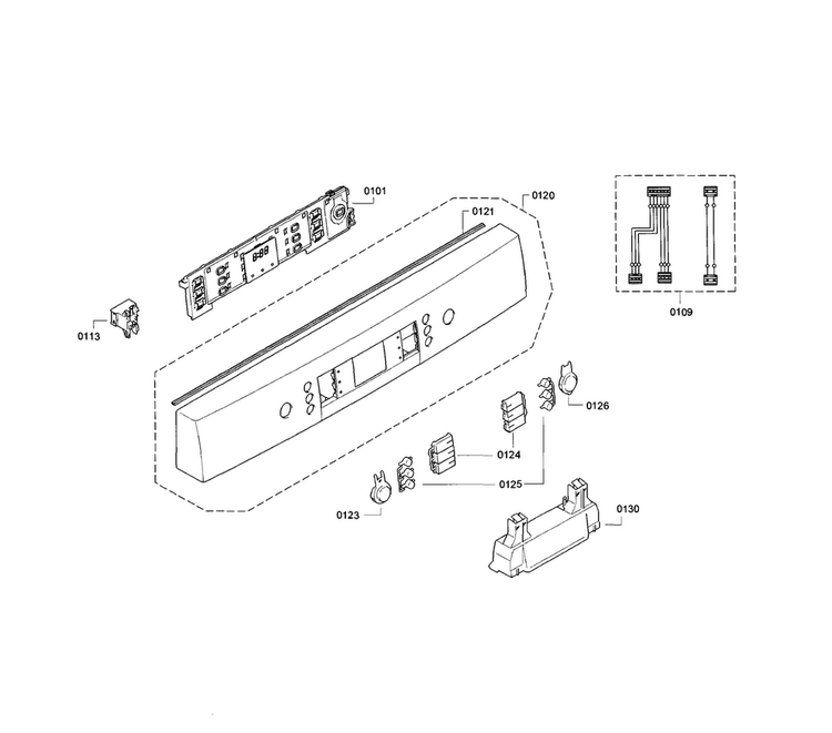 Control Panel Diagram and Parts List for SGE63E15UC 86 Bosch Dishwasher