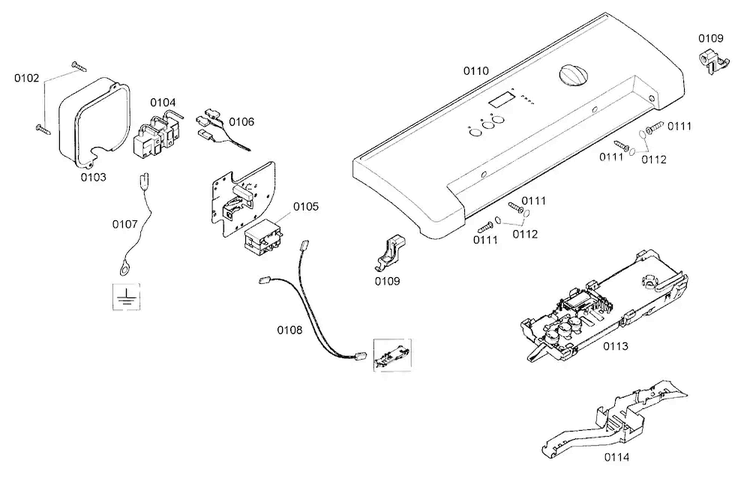 Panel Assy Diagram and Parts List for WTMC5330US 06 Bosch Dryer