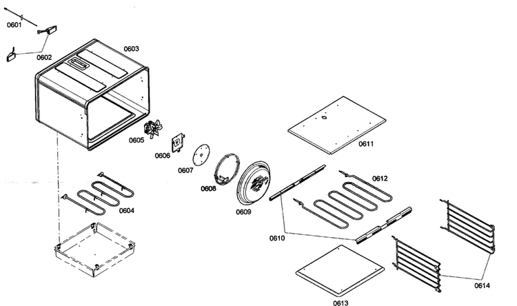 Oven Diagram and Parts List for PRD366EG02  Thermador Range