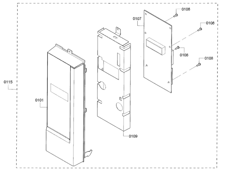 Panel Diagram and Parts List for HMV8052U 01 Bosch Microwave