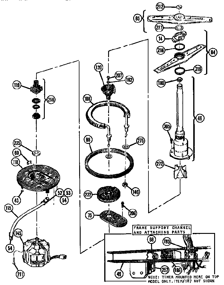 Section 1 Diagram and Parts List for TD121  Thermador Dishwasher