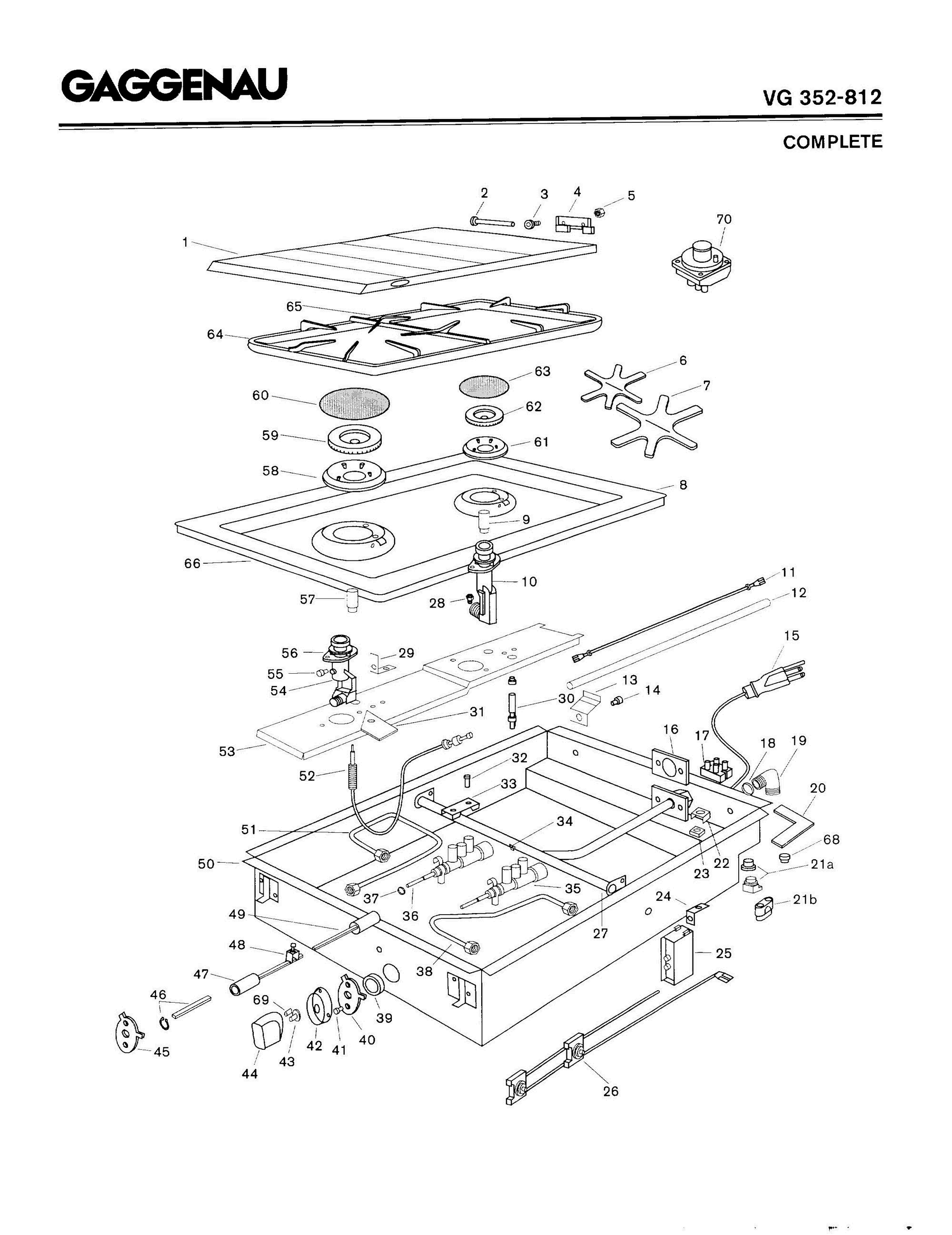 01 - COMPLETE Diagram and Parts List for VG352-812  Bosch Range