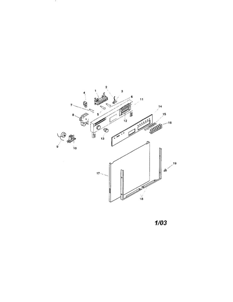 Fascia Panel And Outer Door Diagram and Parts List for SMU7056US 02 Bosch Dishwasher