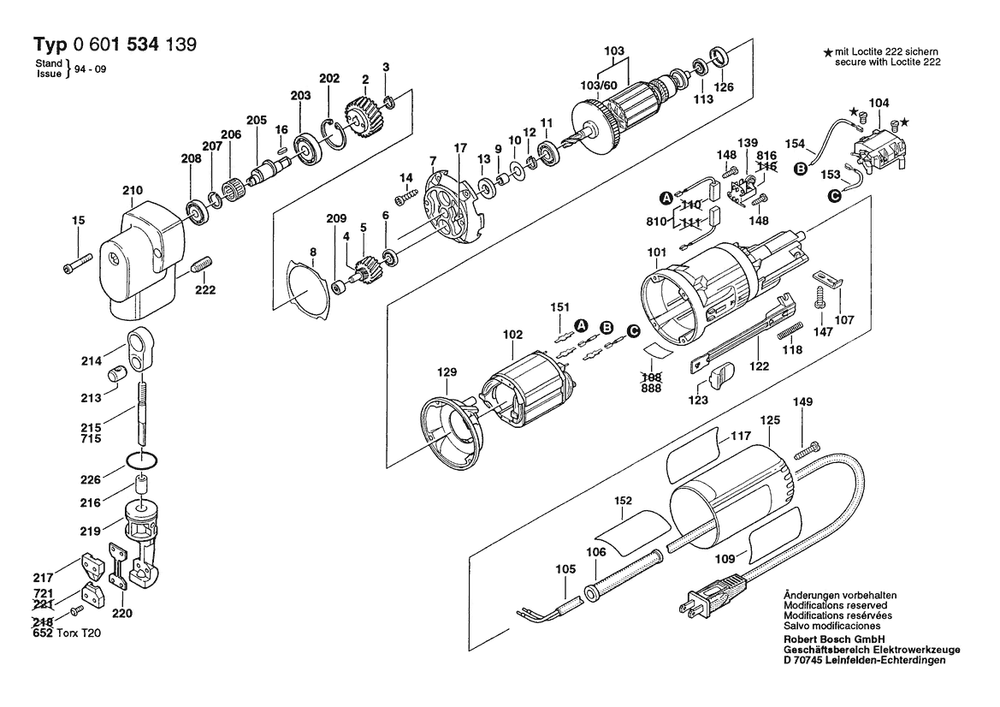 Section 1 Diagram and Parts List for 0601534139  Bosch Nibbler & Shears