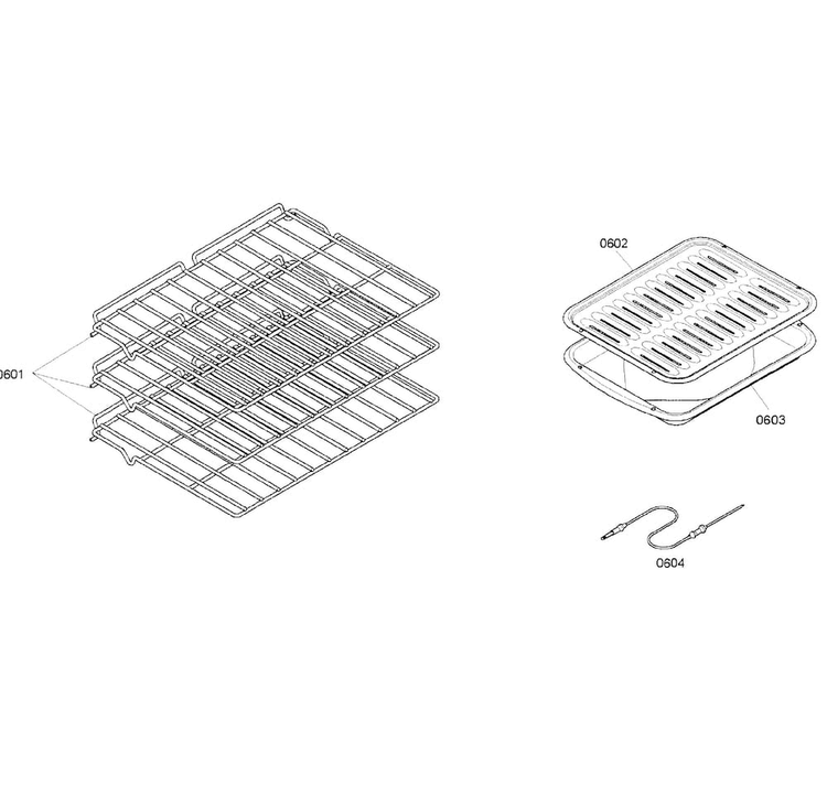 Shelfs Diagram and Parts List for HBN5450UC 04 Bosch Wall Oven