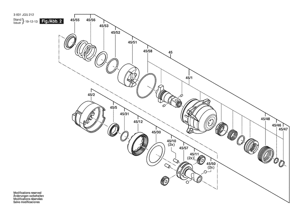Section 2 Diagram and Parts List for 3601JG5212  Bosch Wrench