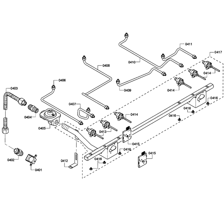Manifold Assy Diagram and Parts List for PRD366GHU 05 Thermador Range
