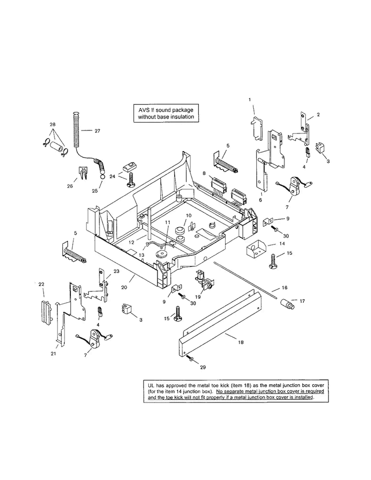 Base Diagram and Parts List for SHX46B05UC 14 Bosch Dishwasher