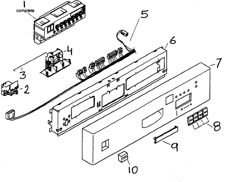Fascia Panel Diagram and Parts List for SHU43C07UC 14 Bosch Dishwasher