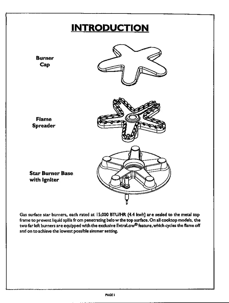 Introduction Diagram and Parts List for PRDS304  Thermador Range