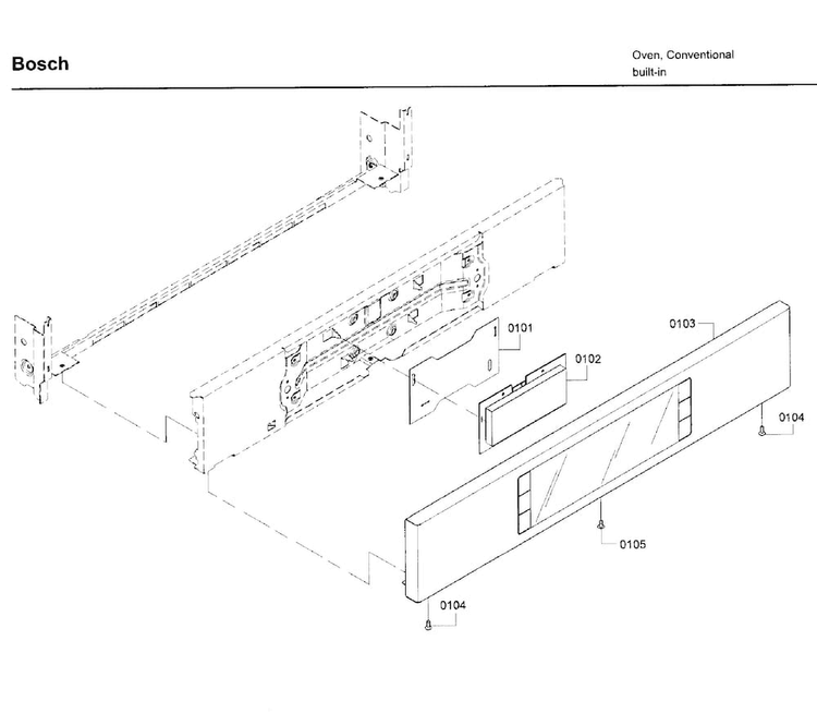 Control Panel Diagram and Parts List for HBL8651UC 02 Bosch Wall Oven