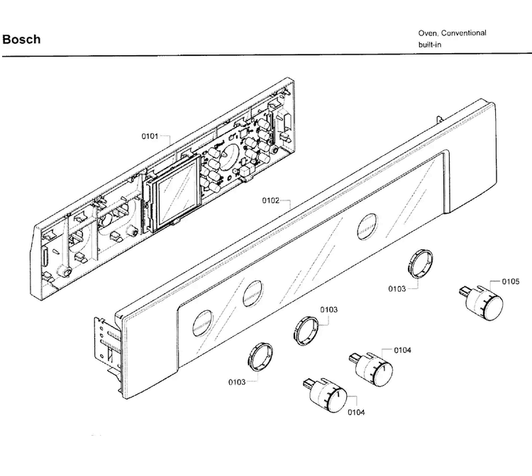 Control Panel Diagram and Parts List for HBL5650UC 09 Bosch Wall Oven