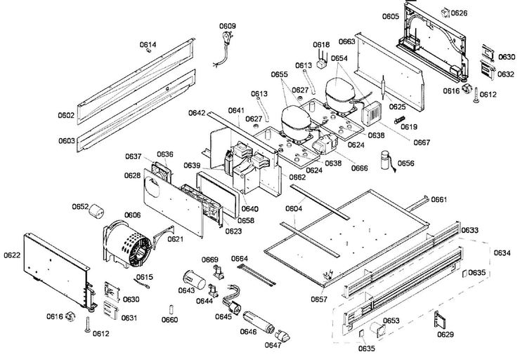 Compressor Diagram and Parts List for T36IT71NNP 22 Thermador Refrigerator