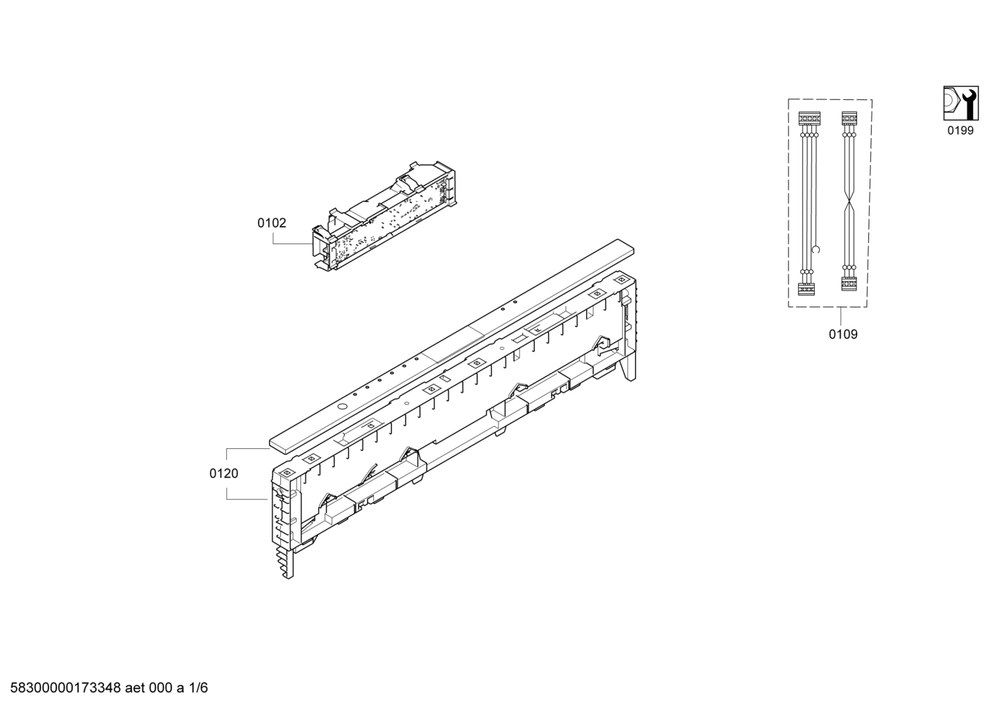 Diagram 1 Diagram and Parts List for SHV9PT53UC-70  Bosch Dishwasher