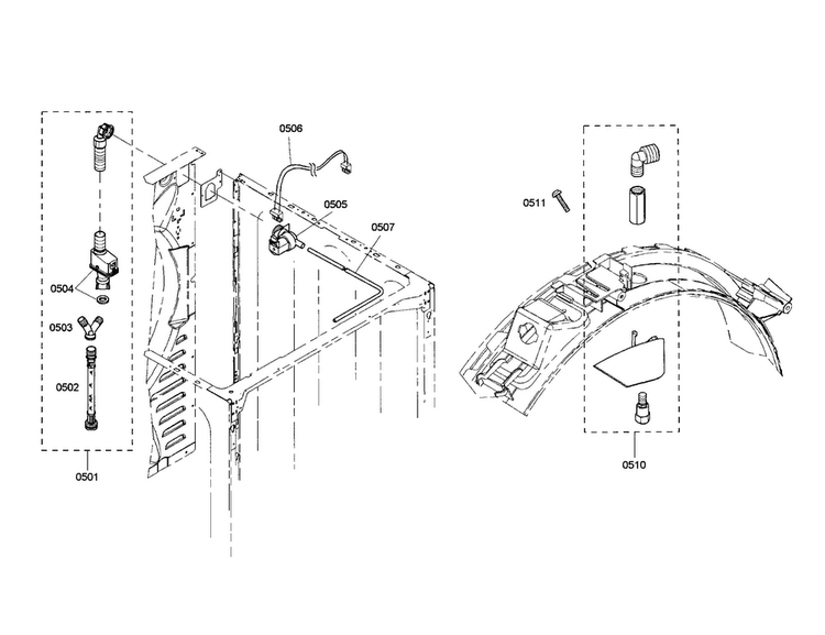 Supply Hose/adapter Kit Diagram and Parts List for WTMC8530UC 05 Bosch Dryer