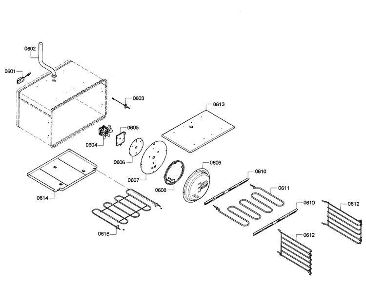 Oven Assy Diagram and Parts List for PRD366GHC 08 Thermador Range