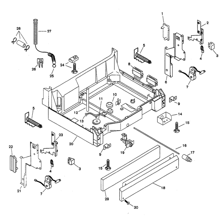 Base Diagram and Parts List for SHU9956UC 12 Bosch Dishwasher