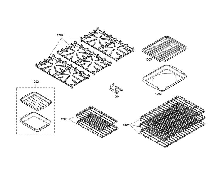 Grill Grid/racks/pan Diagram and Parts List for PRD486EDHC 01 Thermador Range